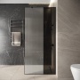 Душевая перегородка Niagara Nova NG-481-90FBLACK (90х200) черный матовый,стекло рифленое/тонированное,1 место