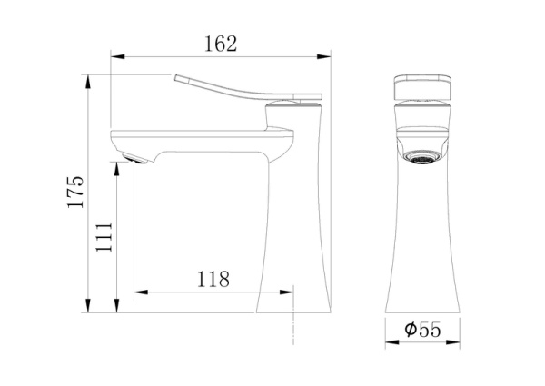 Смеситель для раковины Grossman Advans 510.K35.09.210 черный матовый,1 место