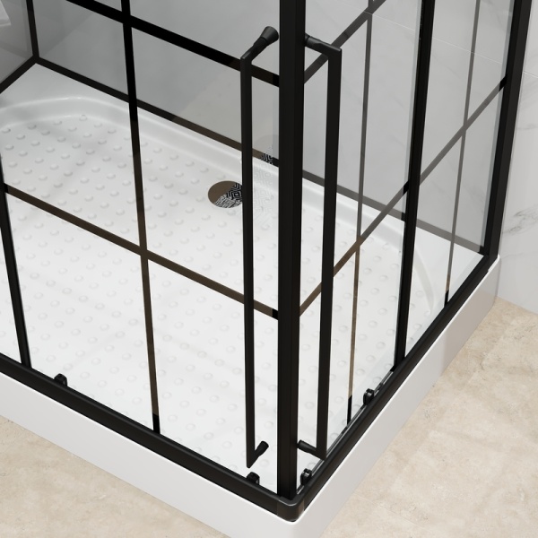 Душевая кабина Niagara Standart ST100/80/15QL/KL/BKT (100х80х225) низкий поддон(15см),черный,стекло прозрачное,3 места