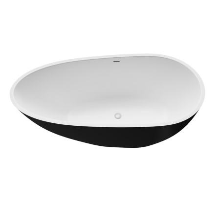 Ванна отдельностоящая Grossman Fly GR-1102MB (170х80х60) цвет черный/белый матовый,1 место