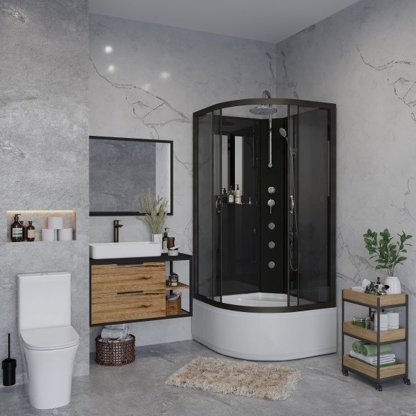 Душевая кабина Niagara NG 6508-14BKТG Без крыши с гидромассажем