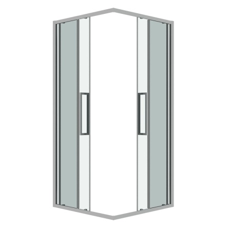 Душевое ограждение Grossman Cosmo 300.K33.02.8080.10.00 (80х80х195) квадрат,раздвижная,хром,стекло прозрачное, 1 место
